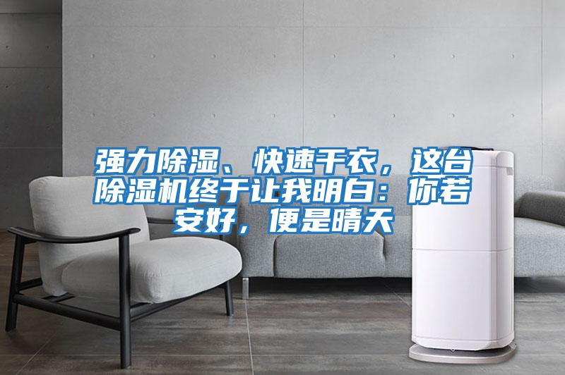 強力除濕、快速干衣，這臺除濕機終于讓我明白：你若安好，便是晴天