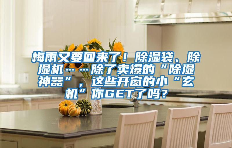 梅雨又要回來了！除濕袋、除濕機(jī)……除了賣爆的“除濕神器”，這些開窗的小“玄機(jī)”你GET了嗎？